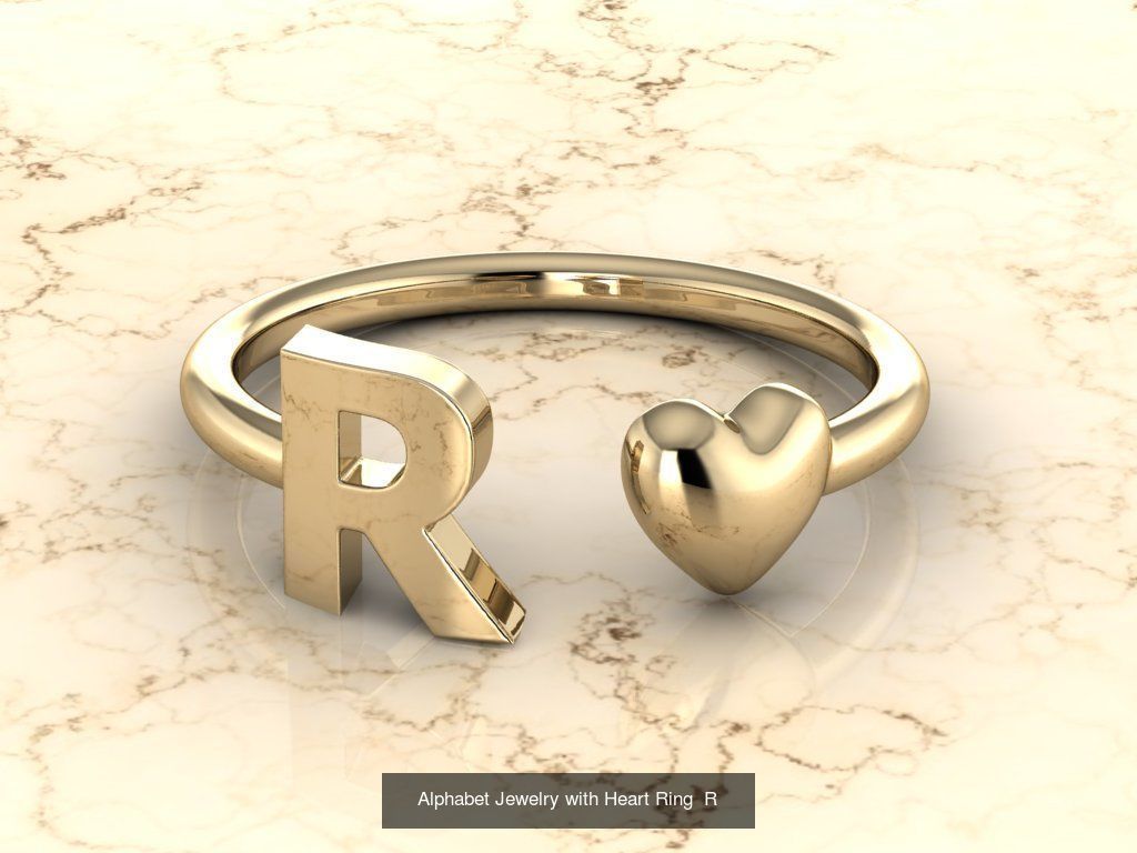 Alphabet Jewelry with Heart Rings COLLECTION _20