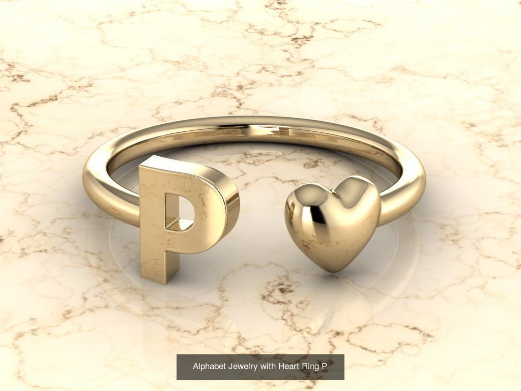 Alphabet Jewelry with Heart Rings COLLECTION _18