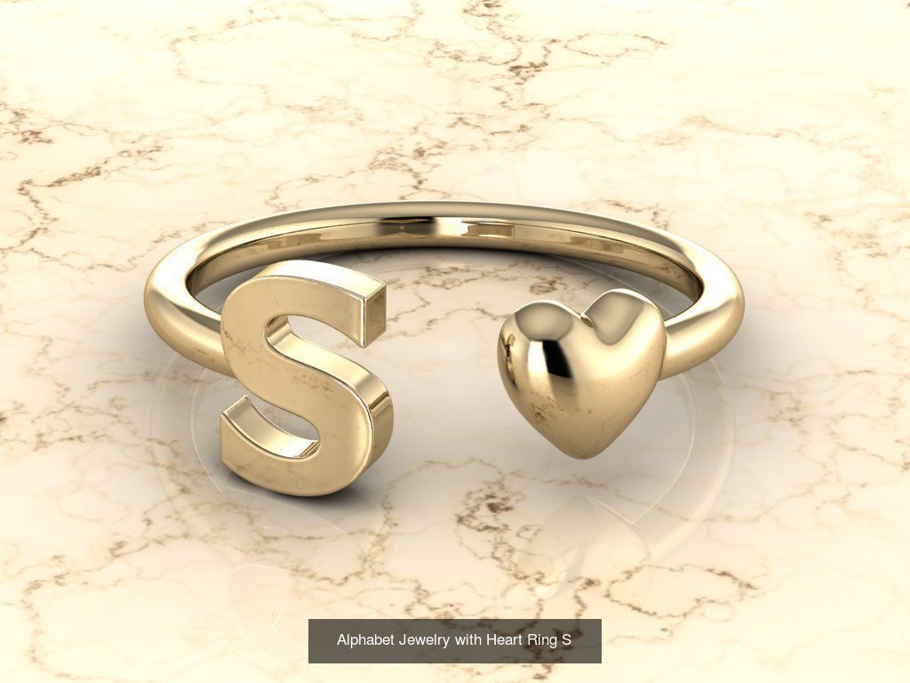 Alphabet Jewelry with Heart Rings COLLECTION _21