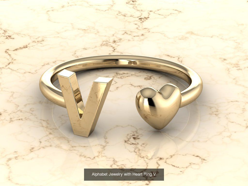 Alphabet Jewelry with Heart Rings COLLECTION _24