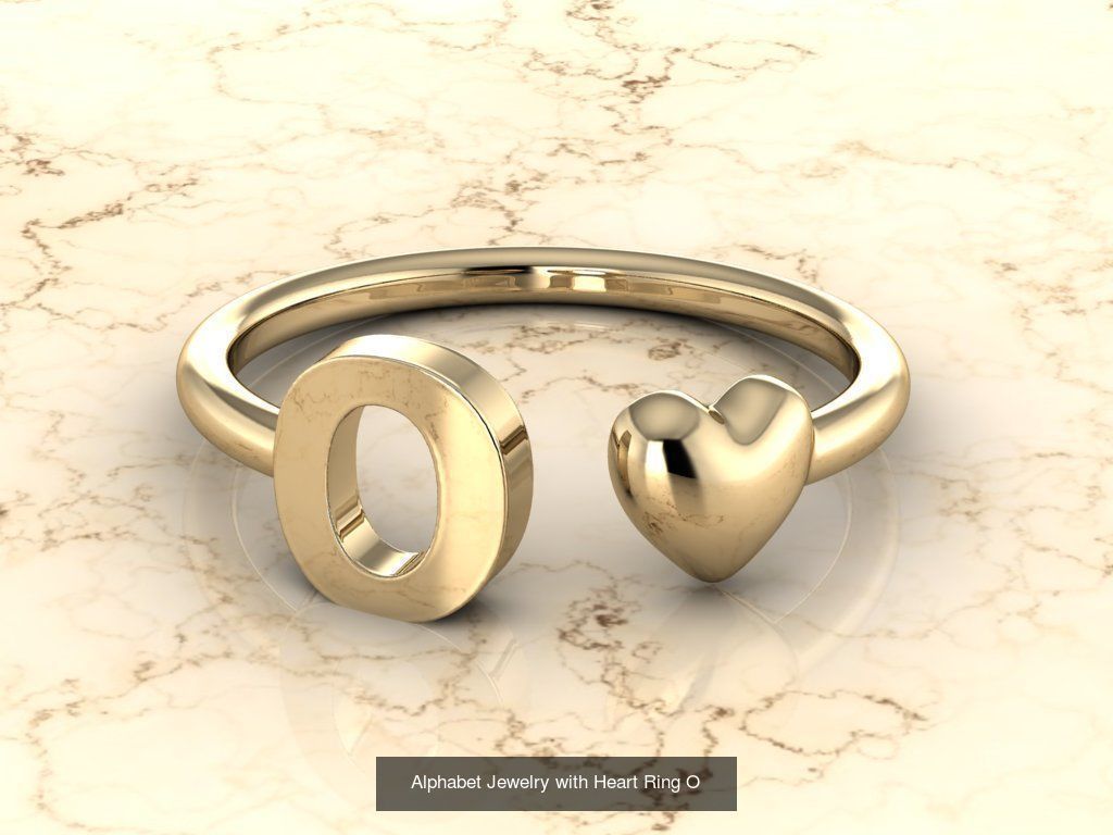 Alphabet Jewelry with Heart Rings COLLECTION _17