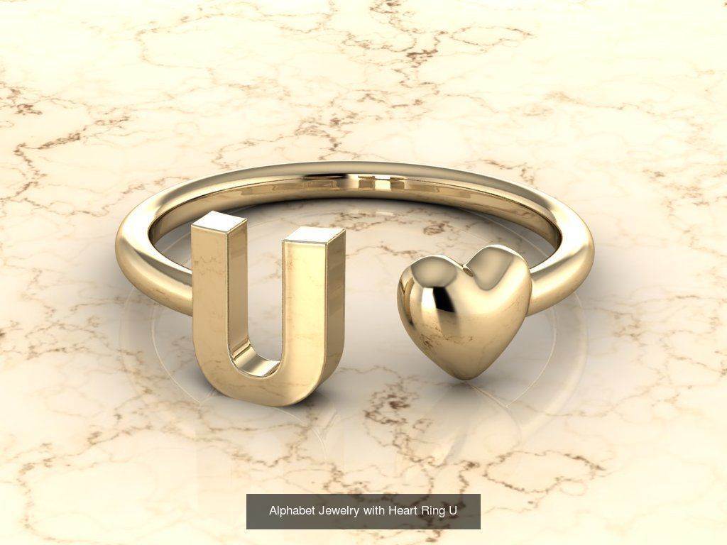 Alphabet Jewelry with Heart Rings COLLECTION _23