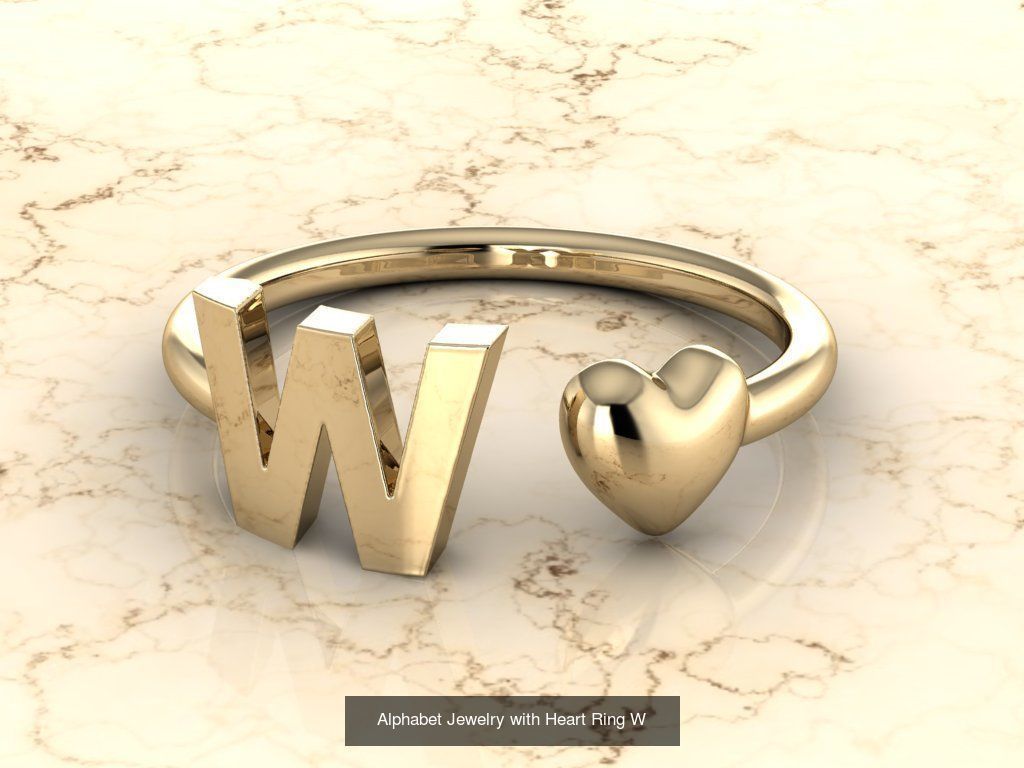 Alphabet Jewelry with Heart Rings COLLECTION _25