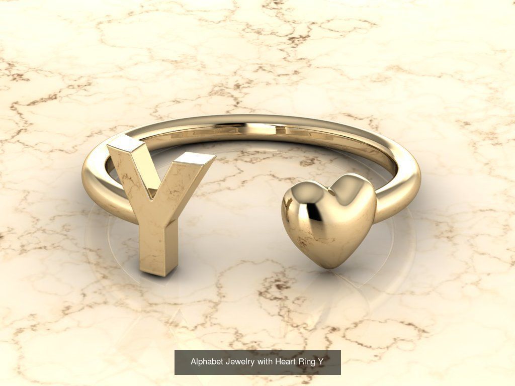 Alphabet Jewelry with Heart Rings COLLECTION _27