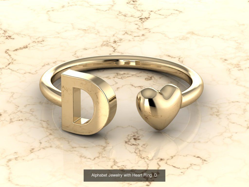 Alphabet Jewelry with Heart Rings COLLECTION _6