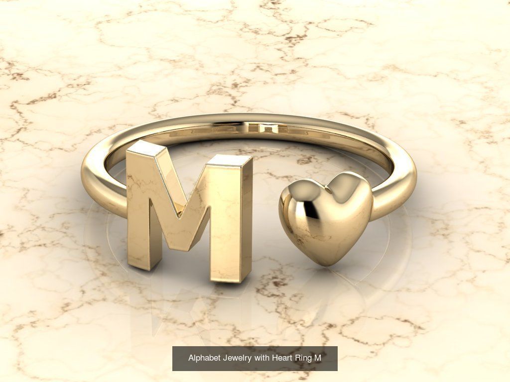 Alphabet Jewelry with Heart Rings COLLECTION _15