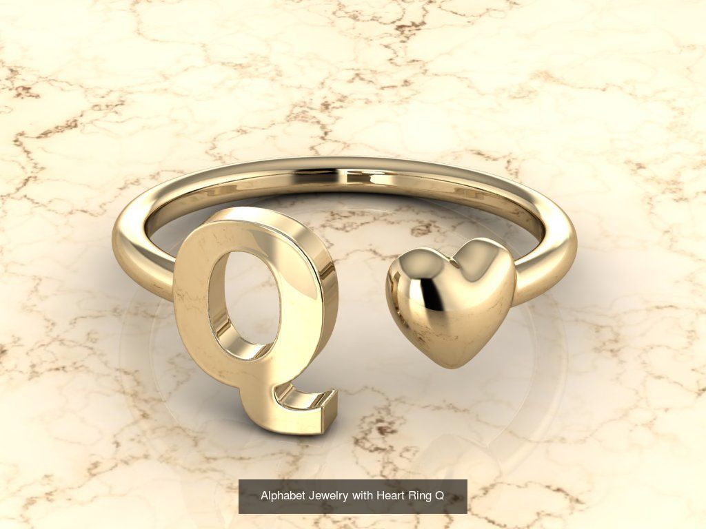 Alphabet Jewelry with Heart Rings COLLECTION _19
