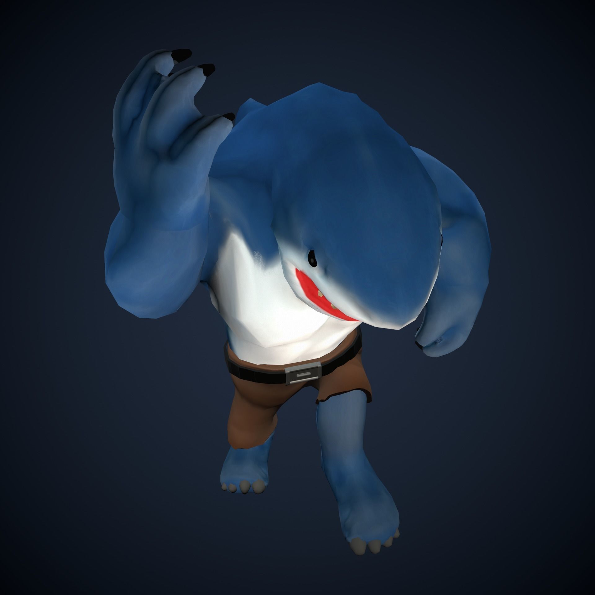 Stylized King Shark - Game Ready Low-poly 3D model_30