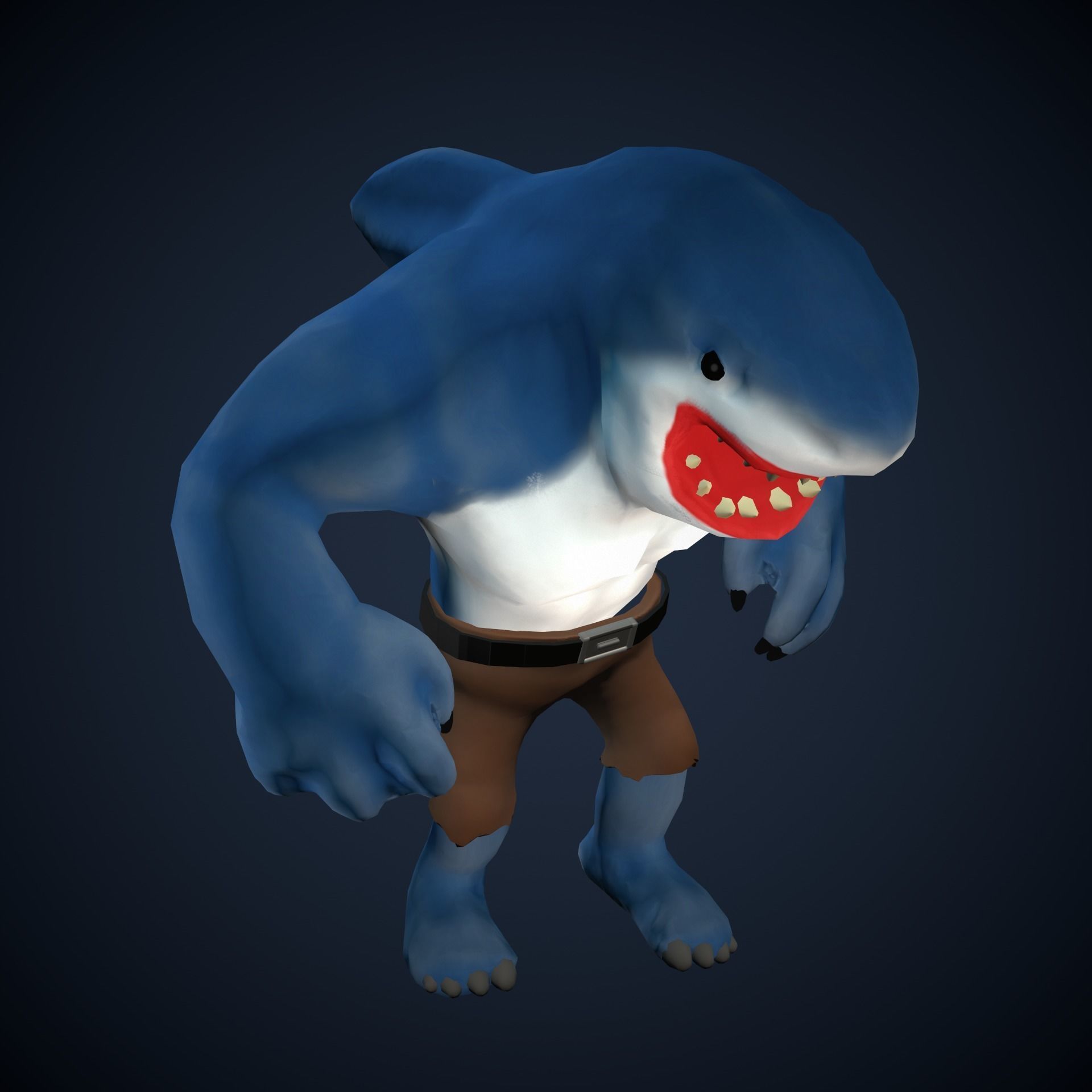 Stylized King Shark - Game Ready Low-poly 3D model_23