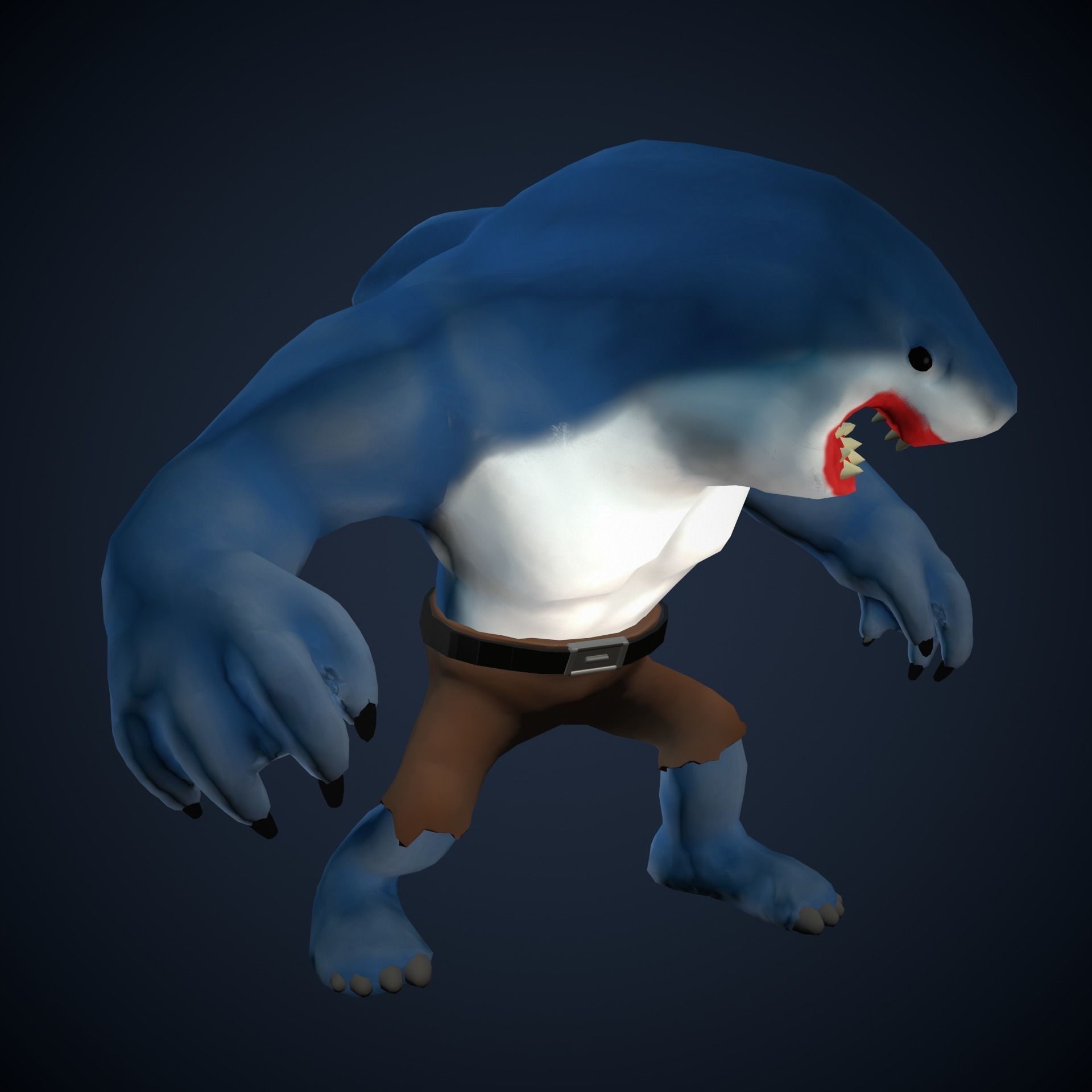 Stylized King Shark - Game Ready Low-poly 3D model_26