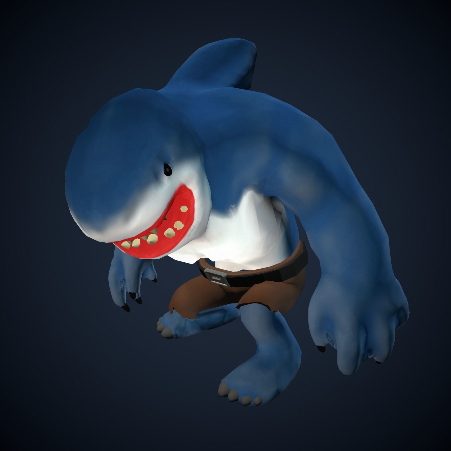 Stylized King Shark - Game Ready Low-poly 3D model_41