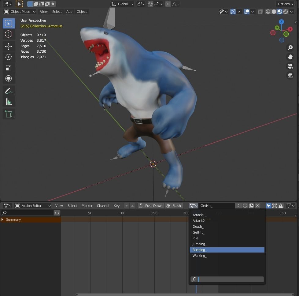 Stylized King Shark - Game Ready Low-poly 3D model_17
