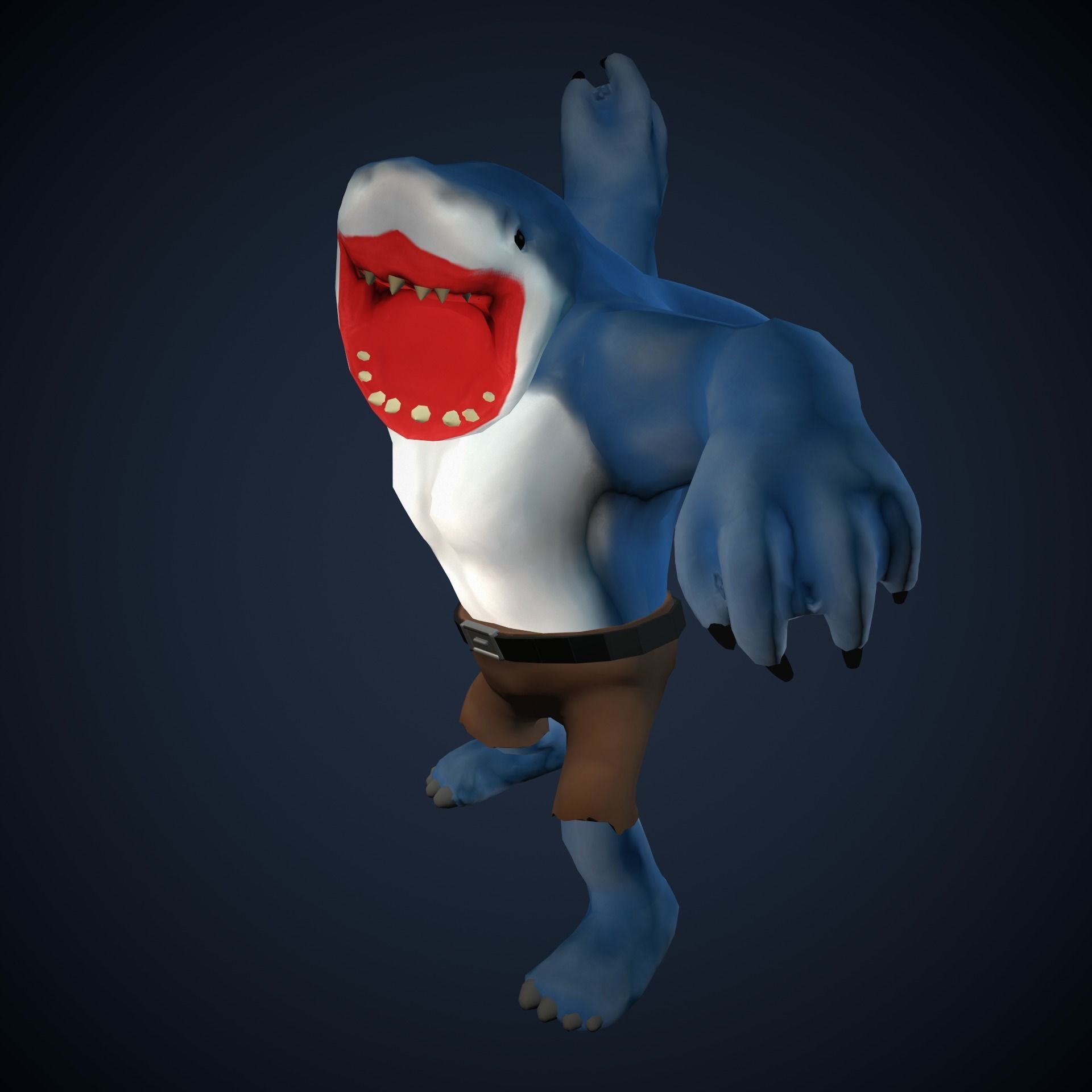 Stylized King Shark - Game Ready Low-poly 3D model_33