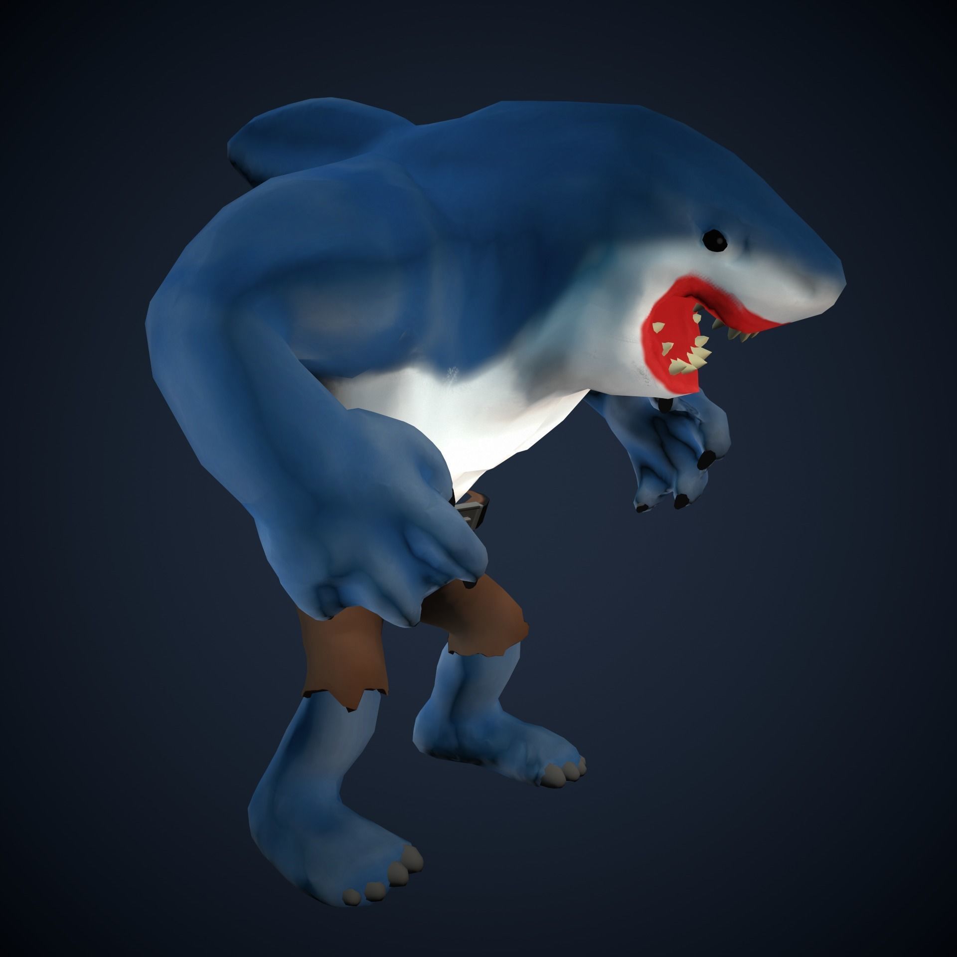 Stylized King Shark - Game Ready Low-poly 3D model_22