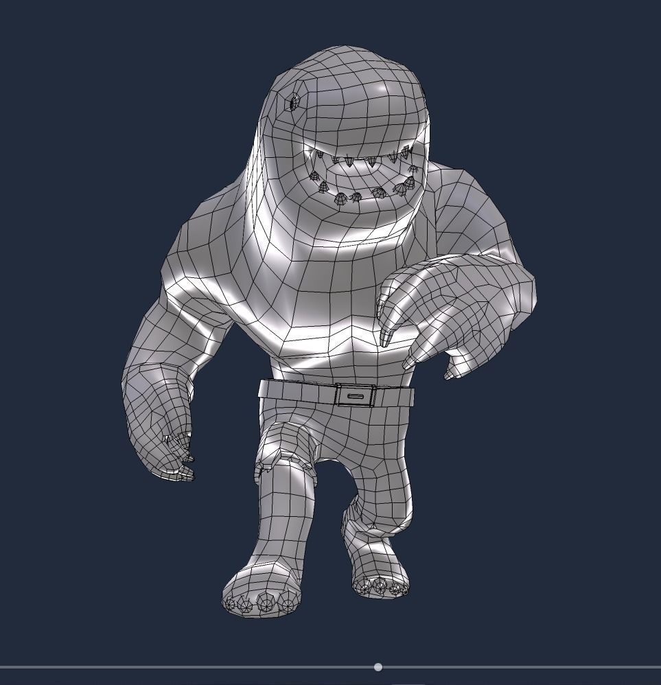 Stylized King Shark - Game Ready Low-poly 3D model_21
