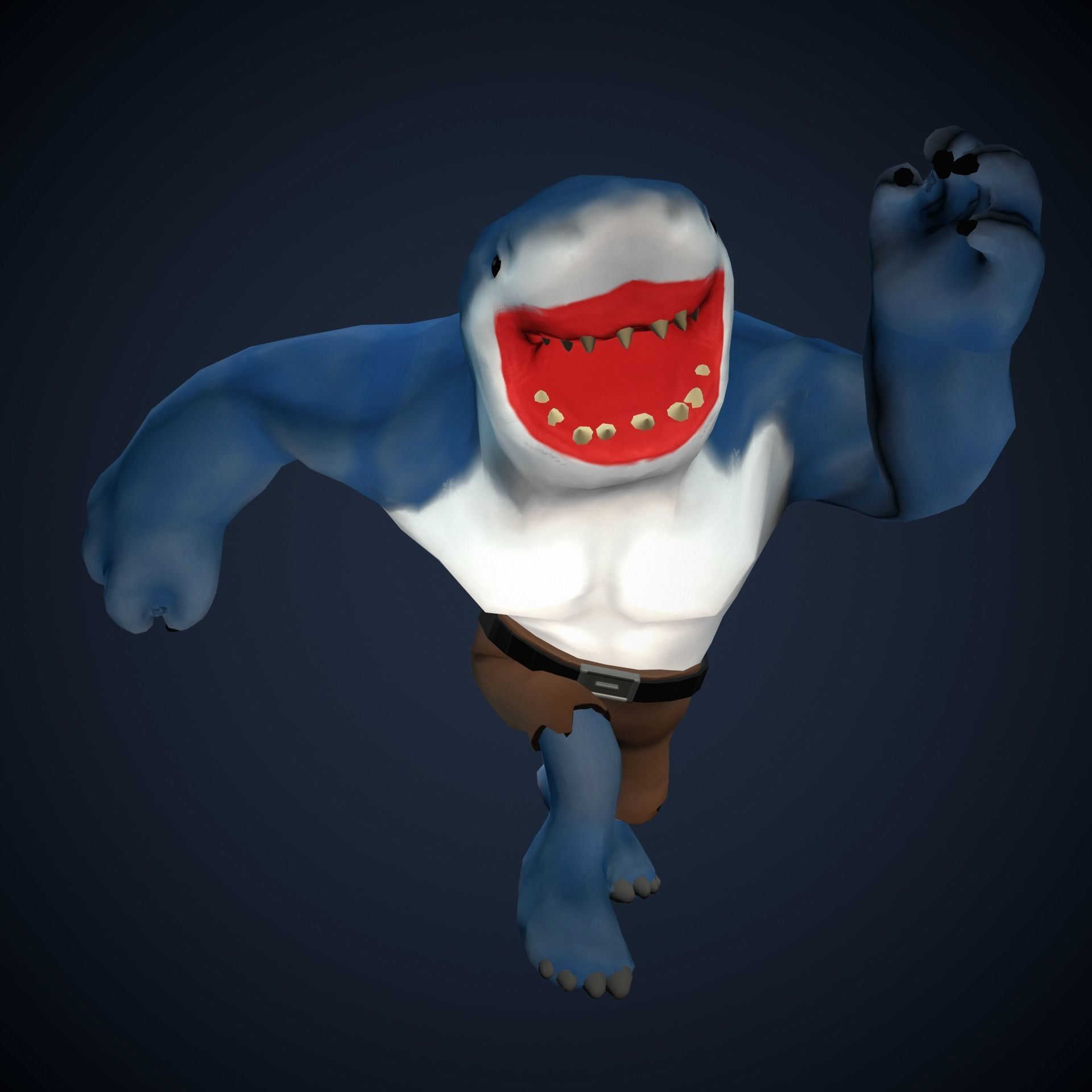 Stylized King Shark - Game Ready Low-poly 3D model_15
