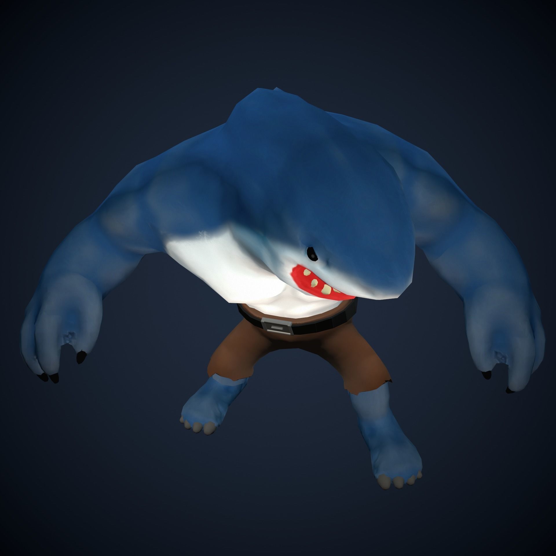 Stylized King Shark - Game Ready Low-poly 3D model_29