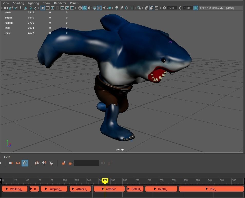 Stylized King Shark - Game Ready Low-poly 3D model_18