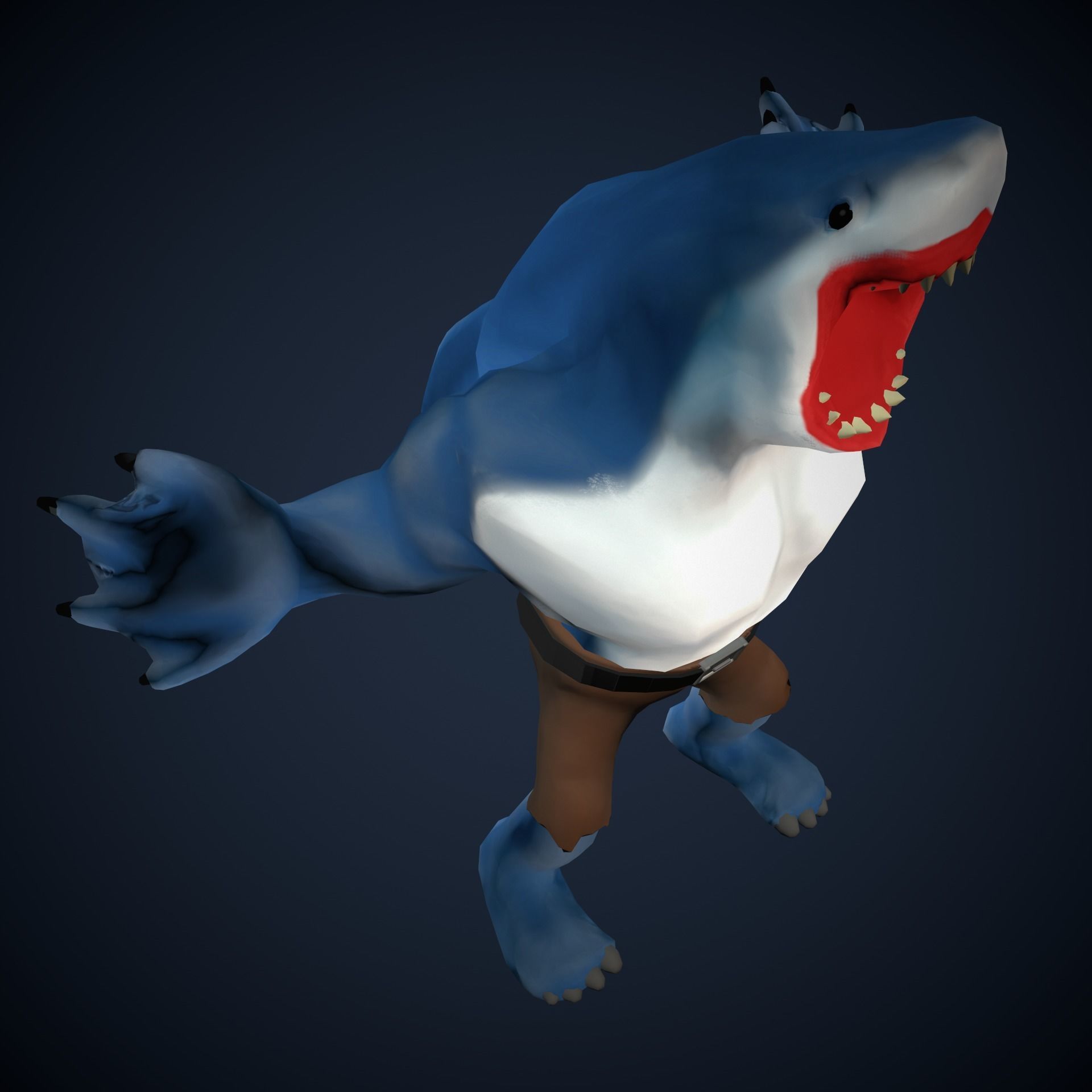 Stylized King Shark - Game Ready Low-poly 3D model_44