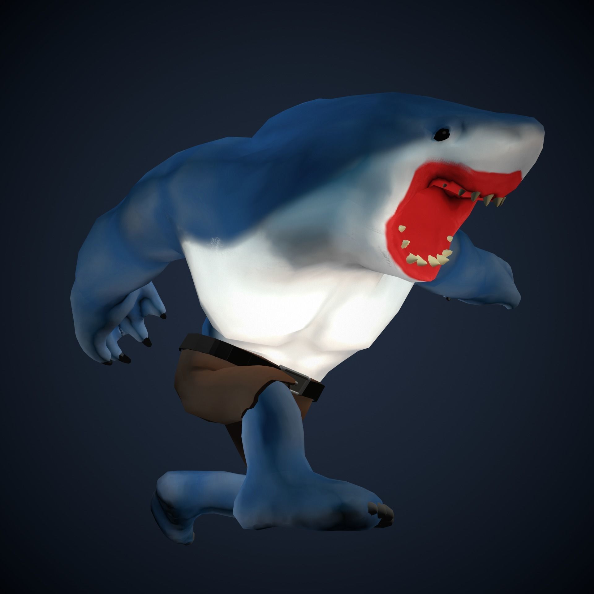 Stylized King Shark - Game Ready Low-poly 3D model_27