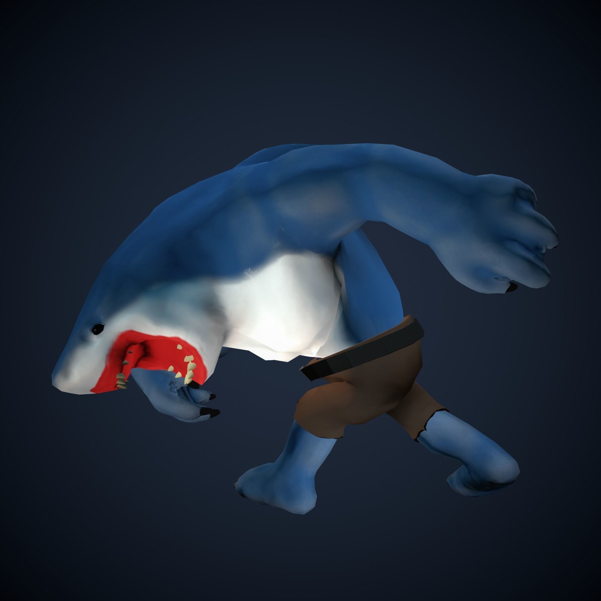Stylized King Shark - Game Ready Low-poly 3D model_39