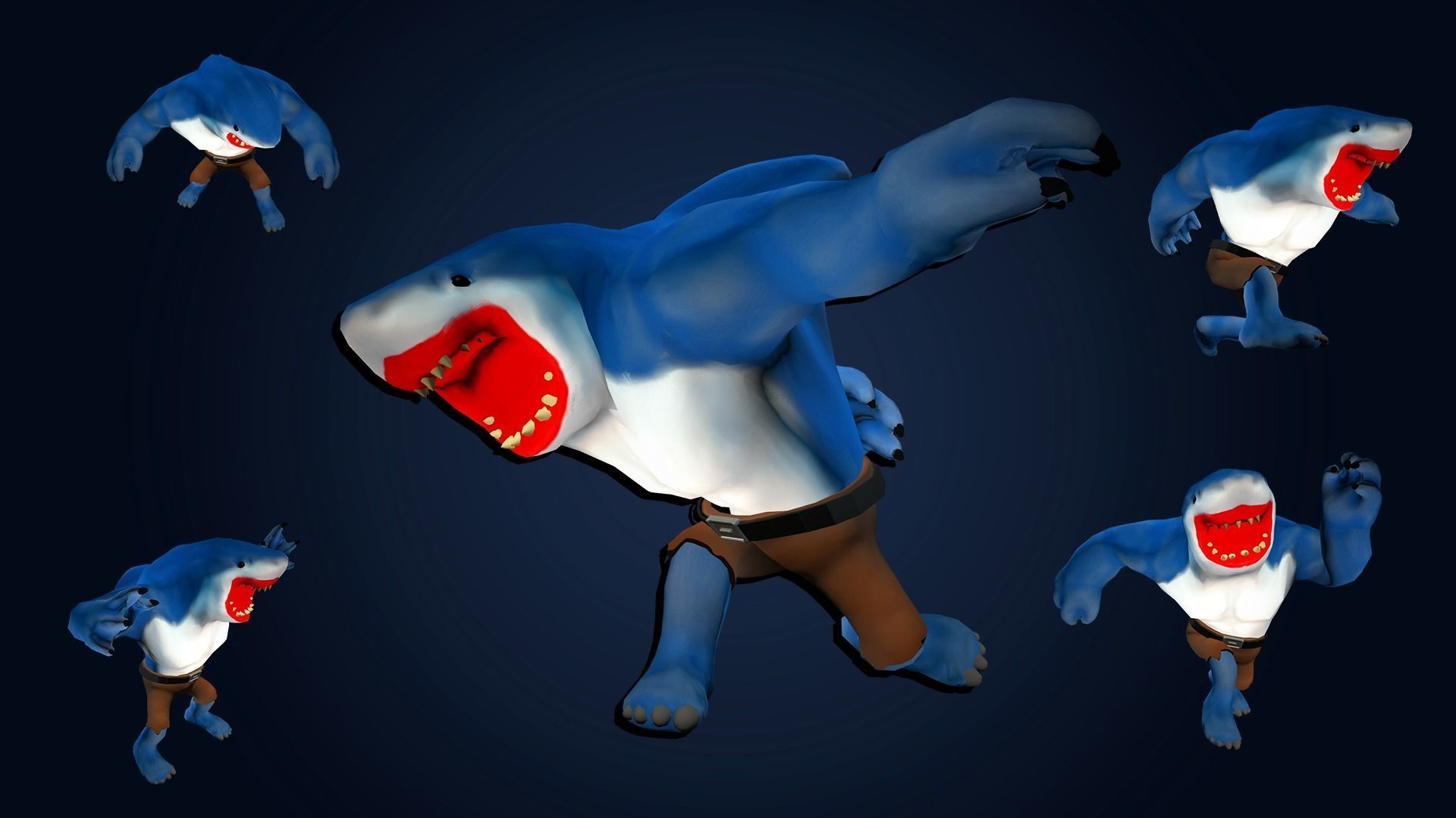 Stylized King Shark - Game Ready Low-poly 3D model_40