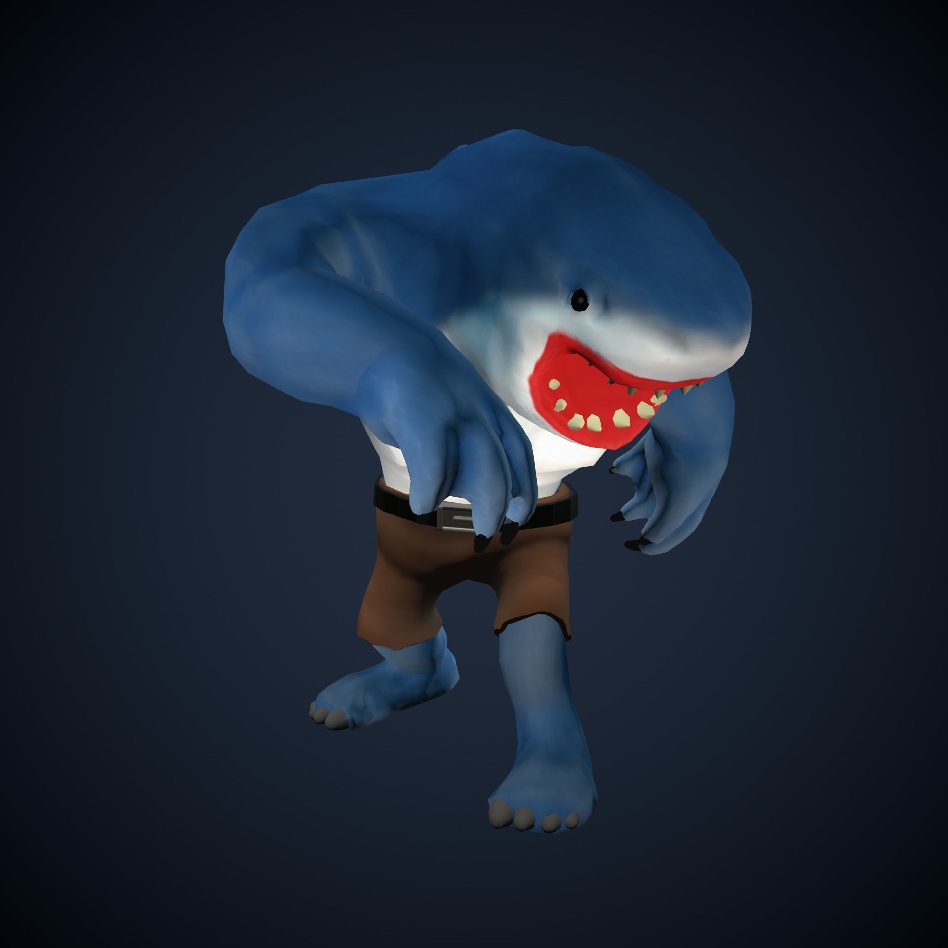Stylized King Shark - Game Ready Low-poly 3D model_34