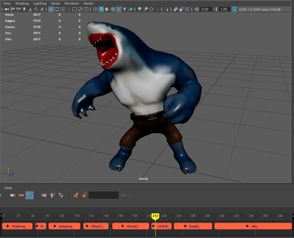 Stylized King Shark - Game Ready Low-poly 3D model_19