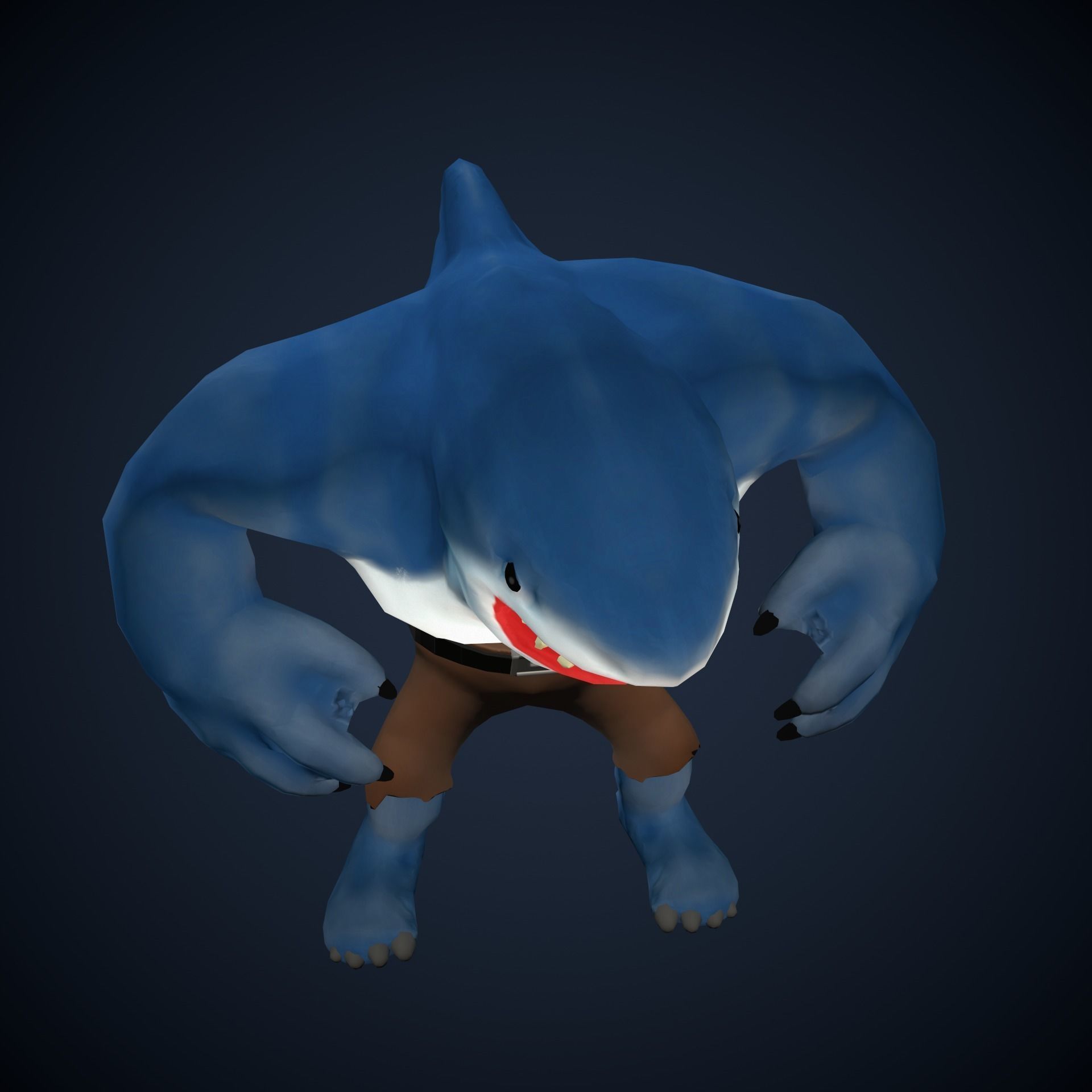 Stylized King Shark - Game Ready Low-poly 3D model_9