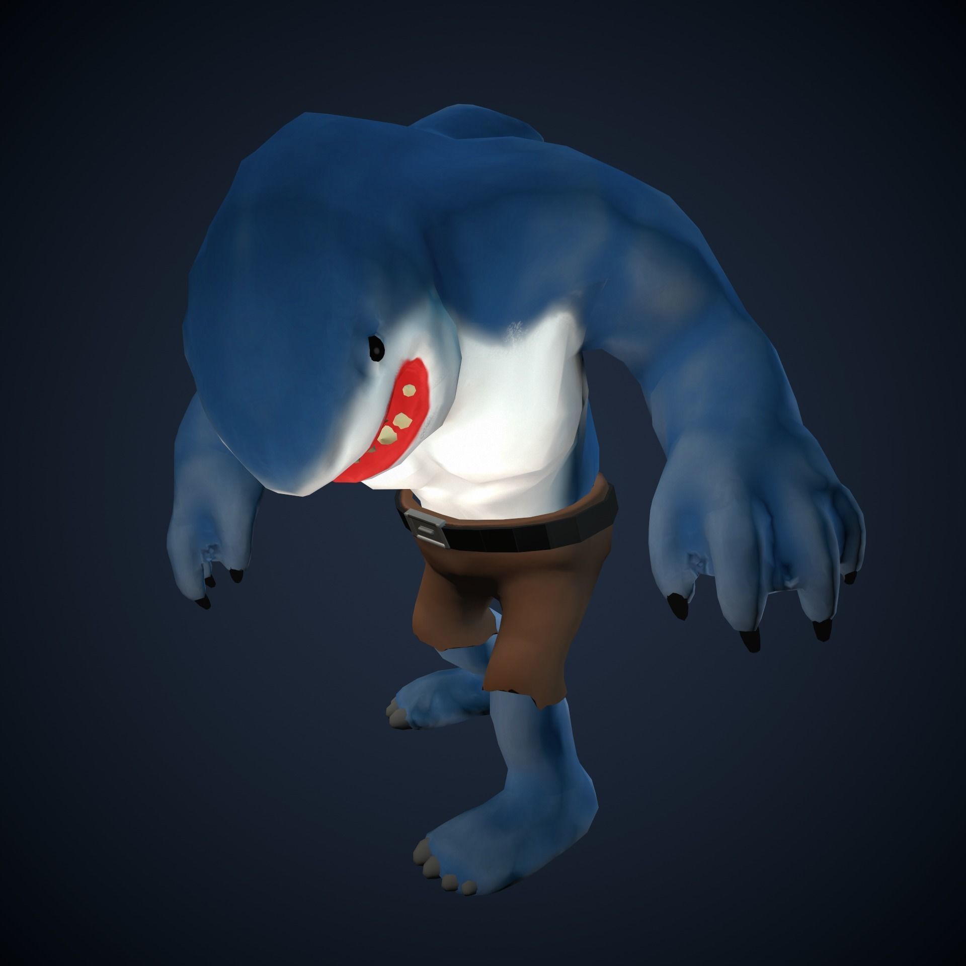 Stylized King Shark - Game Ready Low-poly 3D model_43