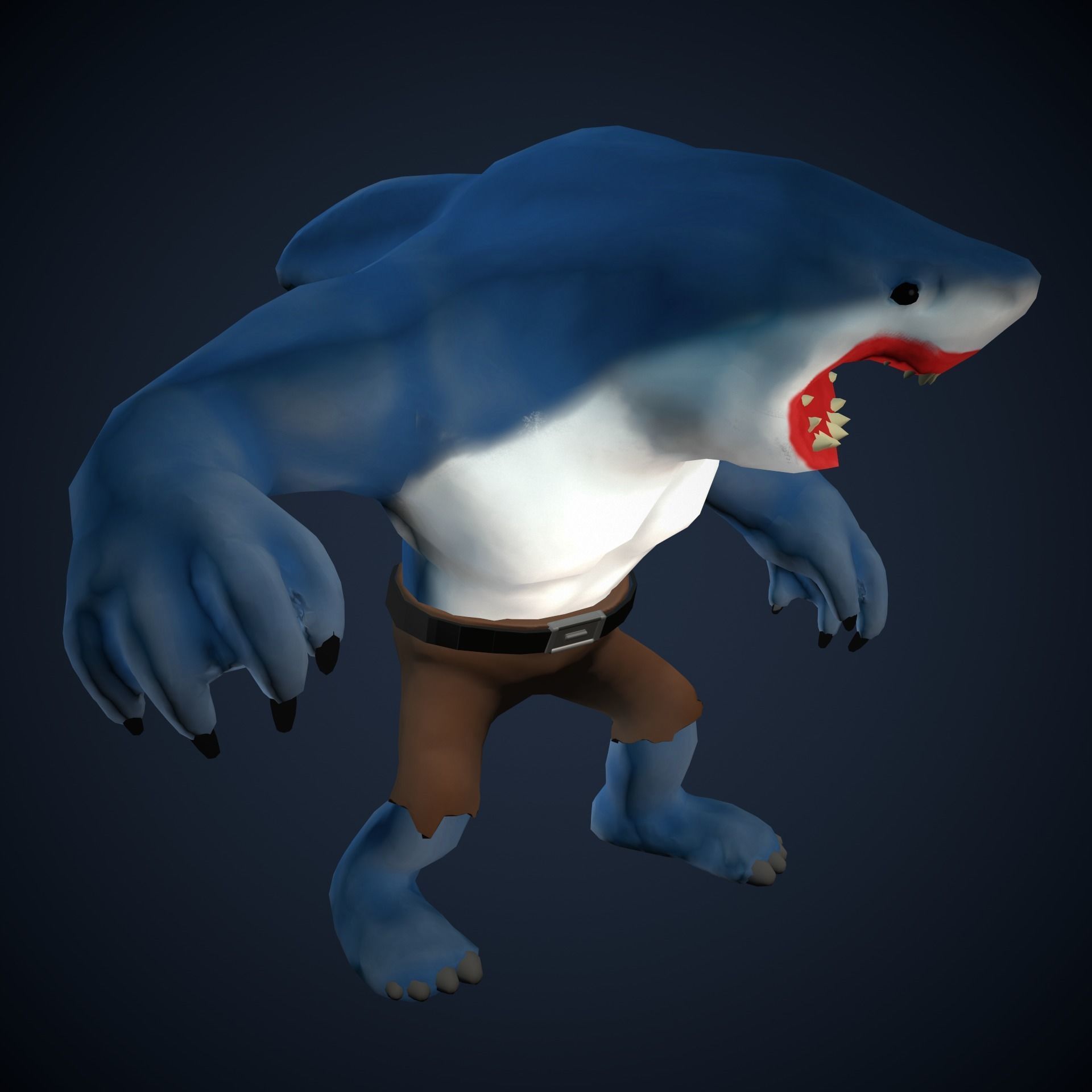 Stylized King Shark - Game Ready Low-poly 3D model_28