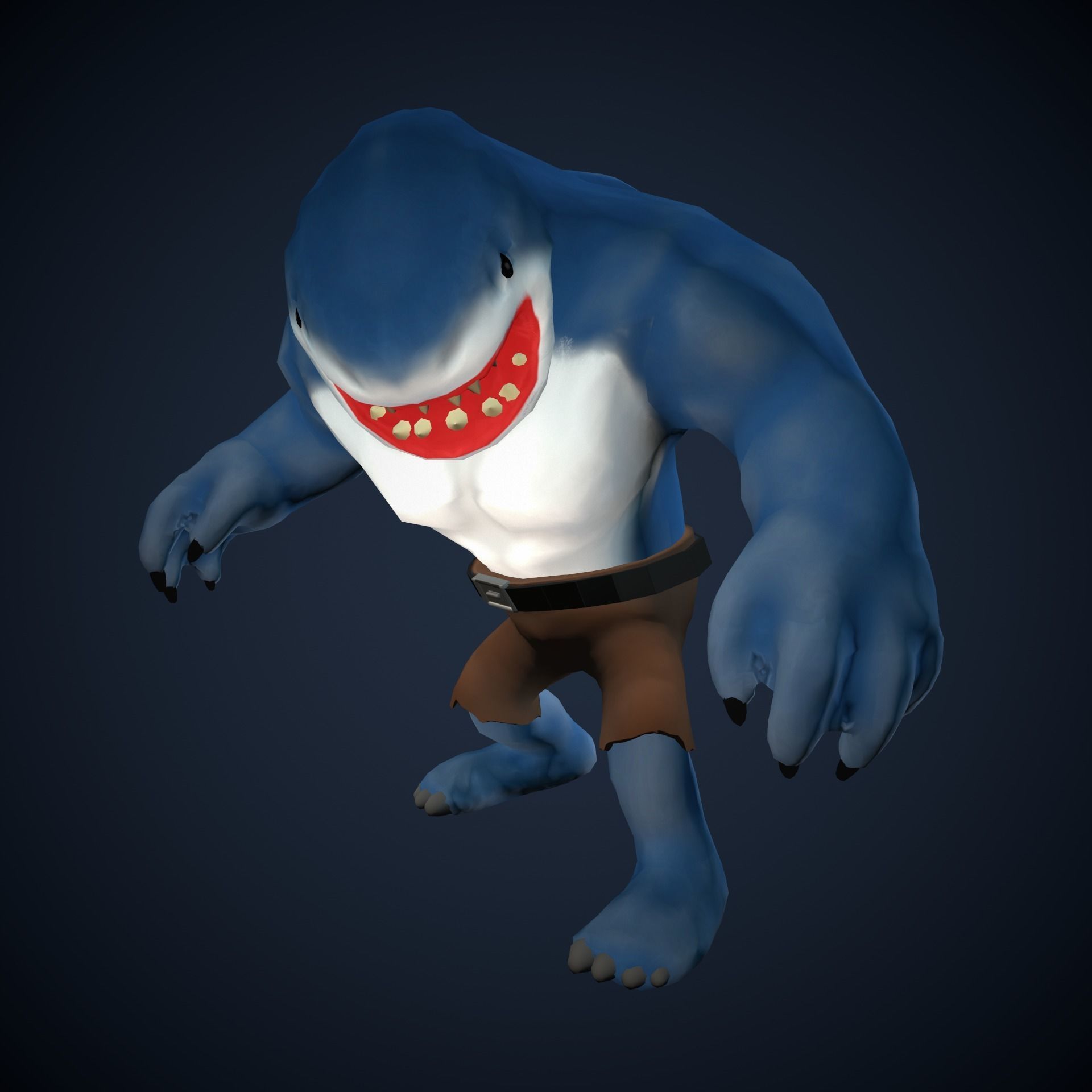 Stylized King Shark - Game Ready Low-poly 3D model_25
