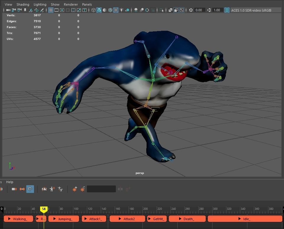 Stylized King Shark - Game Ready Low-poly 3D model_7