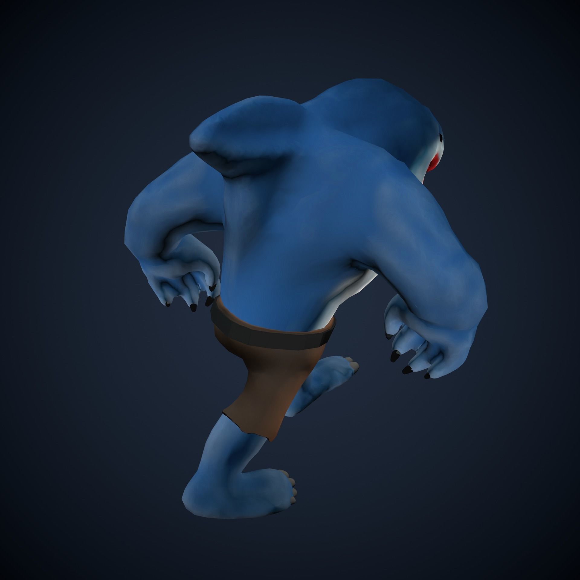 Stylized King Shark - Game Ready Low-poly 3D model_24