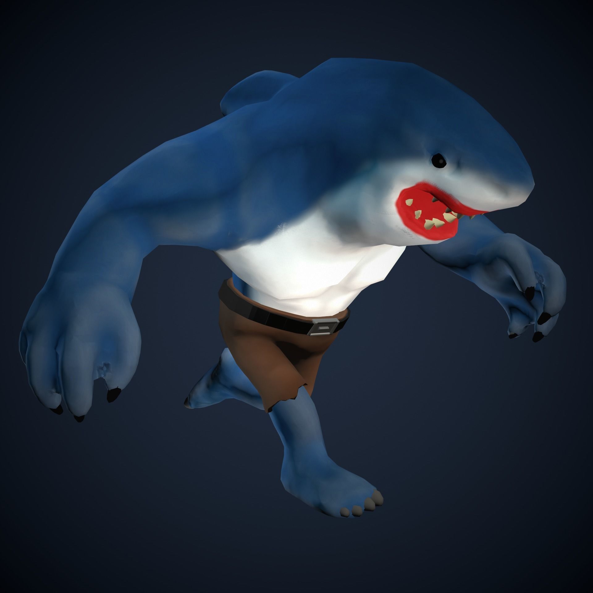 Stylized King Shark - Game Ready Low-poly 3D model_42