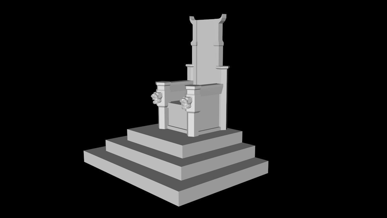 Royal Throne Low-poly 3D model_6