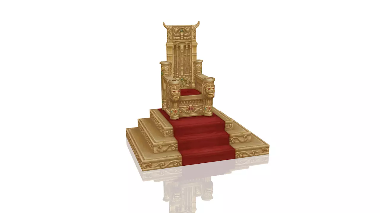 Royal Throne Low-poly 3D model_0