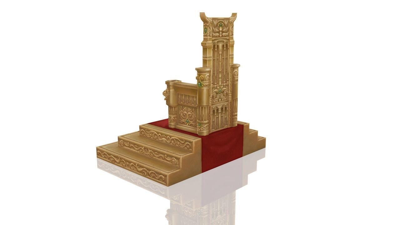 Royal Throne Low-poly 3D model_5