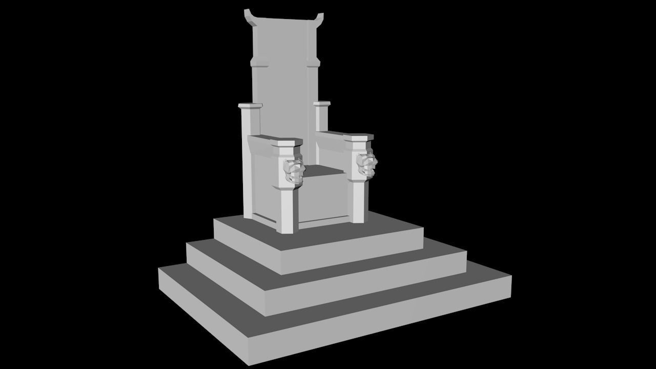 Royal Throne Low-poly 3D model_7