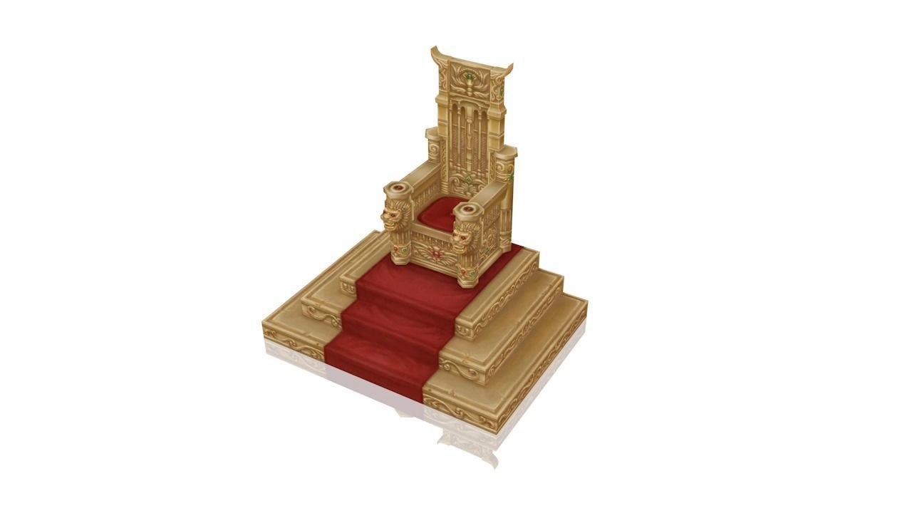 Royal Throne Low-poly 3D model_1