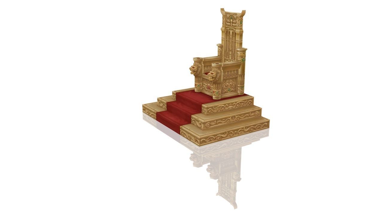 Royal Throne Low-poly 3D model_3