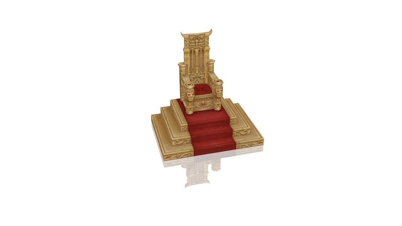 Royal Throne Low-poly 3D model_2