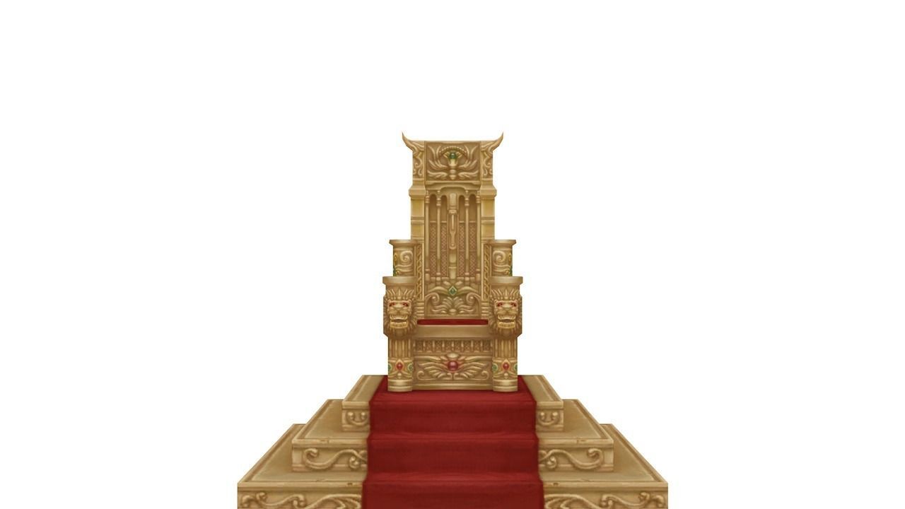 Royal Throne Low-poly 3D model_4