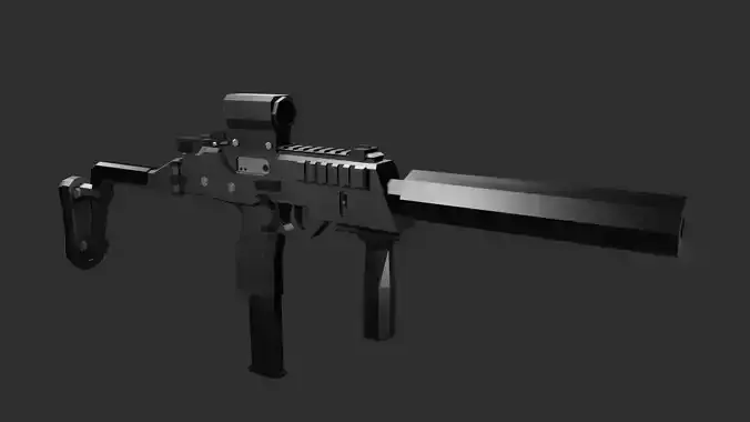 Low Poly MP9 Modified Free low-poly 3D model