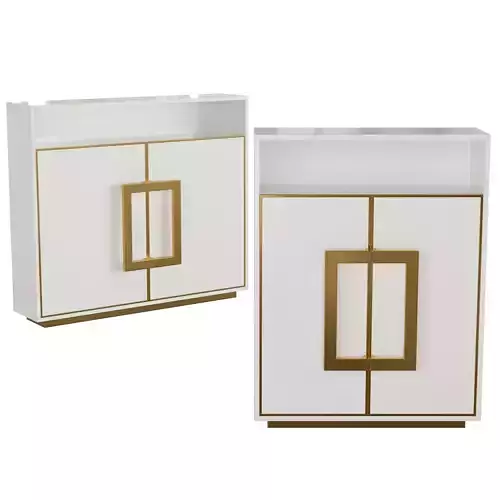 Homary-White Shoe Storage Cabinet 3D model