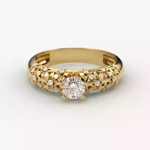 Solitaire women diamond ring  CAD 3dm stl
