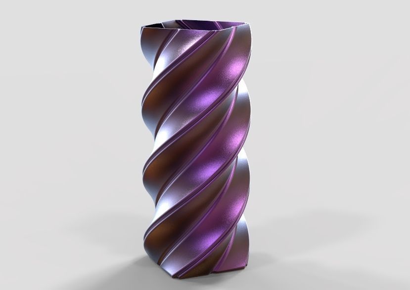 Spiral Flower Vase 3D print model_5