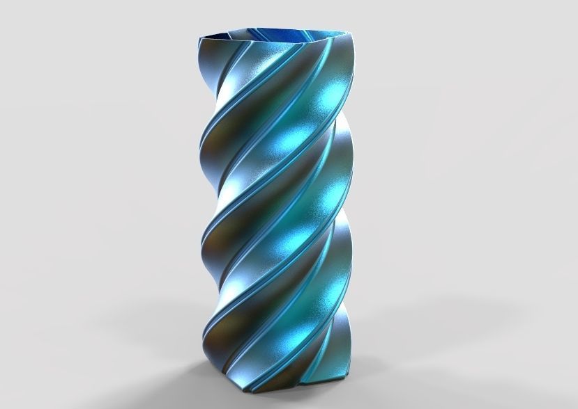Spiral Flower Vase 3D print model_3