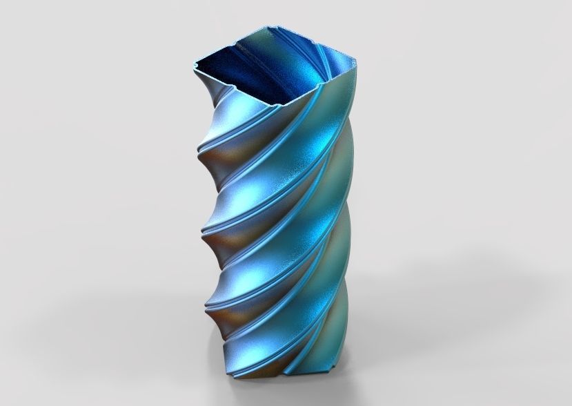 Spiral Flower Vase 3D print model_2