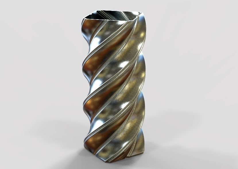 Spiral Flower Vase 3D print model_10